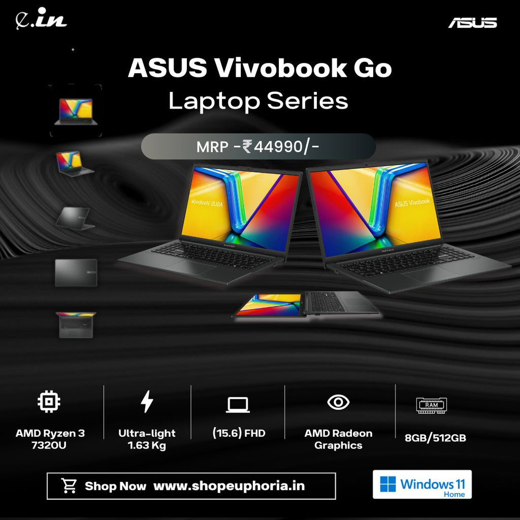 ASUS Vivobook Go , AMD Ryzen 3 7320U 8GB RAM 512GB SSD 15.6" win 11
